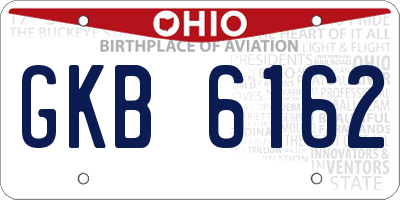 OH license plate GKB6162