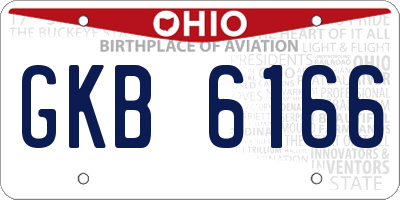 OH license plate GKB6166