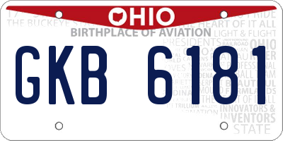 OH license plate GKB6181