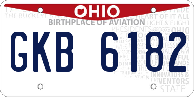 OH license plate GKB6182