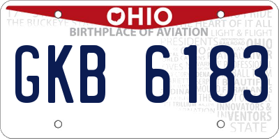 OH license plate GKB6183