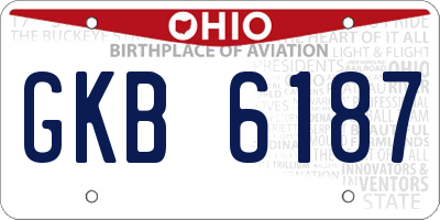 OH license plate GKB6187
