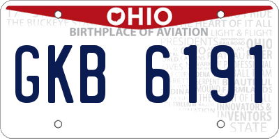 OH license plate GKB6191
