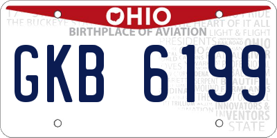 OH license plate GKB6199