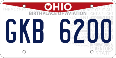 OH license plate GKB6200