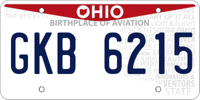 OH license plate GKB6215