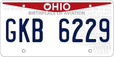 OH license plate GKB6229