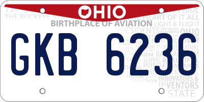 OH license plate GKB6236