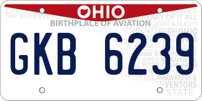 OH license plate GKB6239