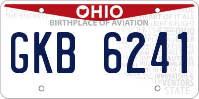 OH license plate GKB6241