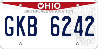 OH license plate GKB6242