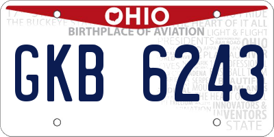 OH license plate GKB6243