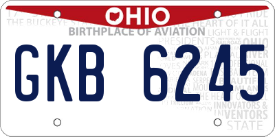 OH license plate GKB6245