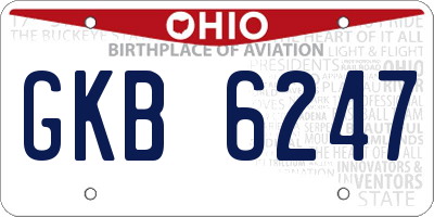 OH license plate GKB6247
