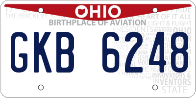 OH license plate GKB6248