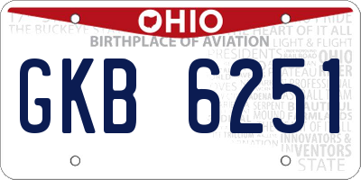 OH license plate GKB6251