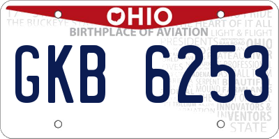 OH license plate GKB6253