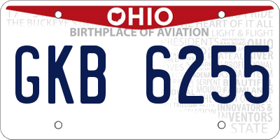 OH license plate GKB6255