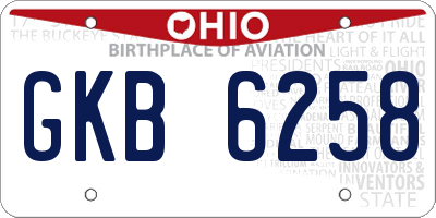 OH license plate GKB6258