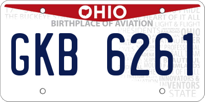 OH license plate GKB6261