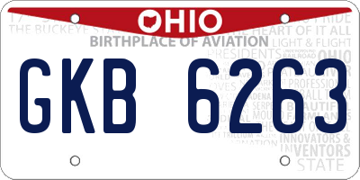OH license plate GKB6263