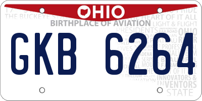 OH license plate GKB6264