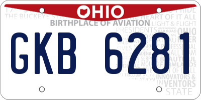 OH license plate GKB6281