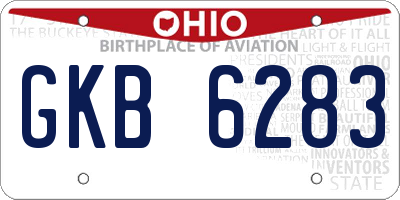 OH license plate GKB6283