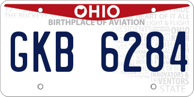 OH license plate GKB6284