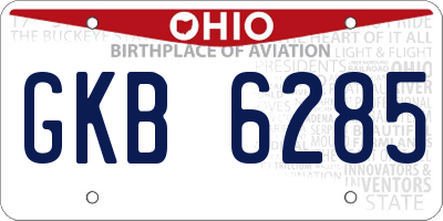 OH license plate GKB6285