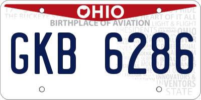 OH license plate GKB6286