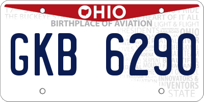 OH license plate GKB6290