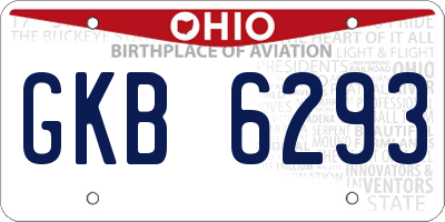 OH license plate GKB6293