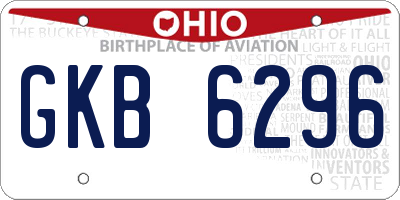 OH license plate GKB6296