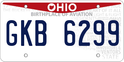 OH license plate GKB6299