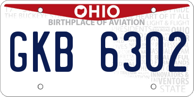 OH license plate GKB6302
