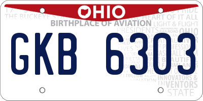 OH license plate GKB6303