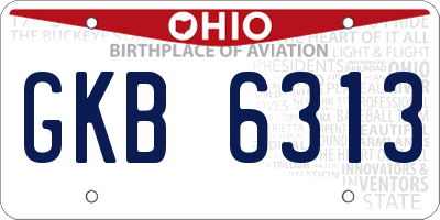 OH license plate GKB6313