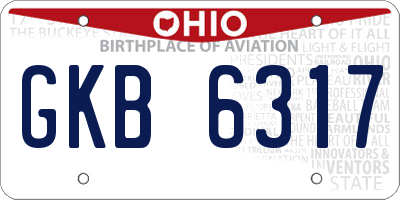 OH license plate GKB6317