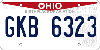 OH license plate GKB6323