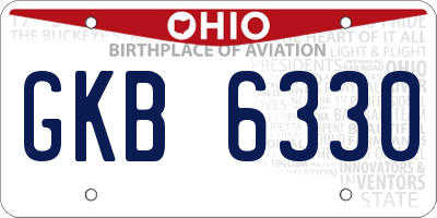 OH license plate GKB6330