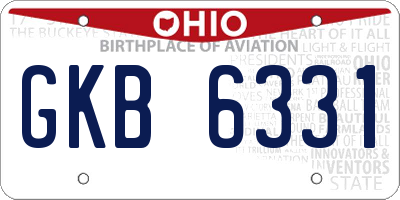 OH license plate GKB6331