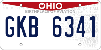 OH license plate GKB6341