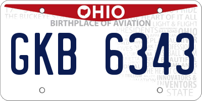 OH license plate GKB6343