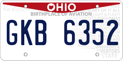 OH license plate GKB6352