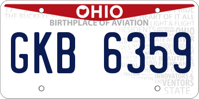 OH license plate GKB6359