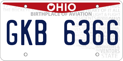 OH license plate GKB6366