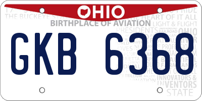 OH license plate GKB6368
