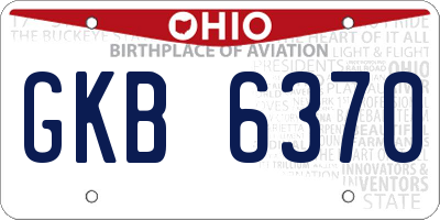 OH license plate GKB6370