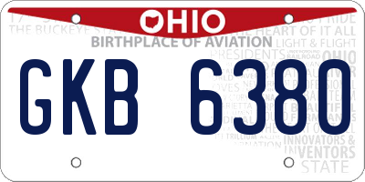 OH license plate GKB6380